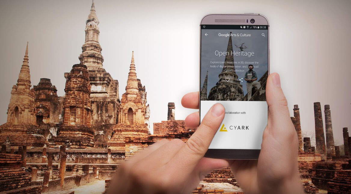 Google Arts & Culture-App zeigt historische Bauwerke, darunter berühmte Tempel.