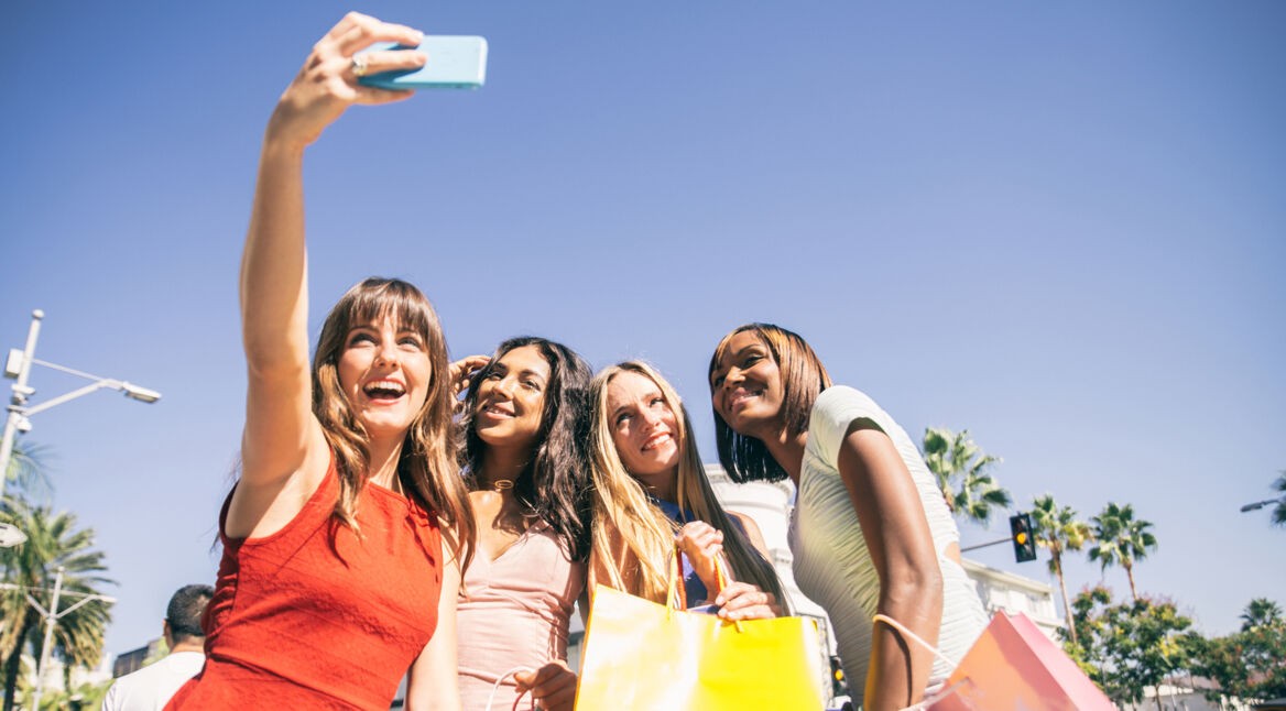 Beautiful women shopping