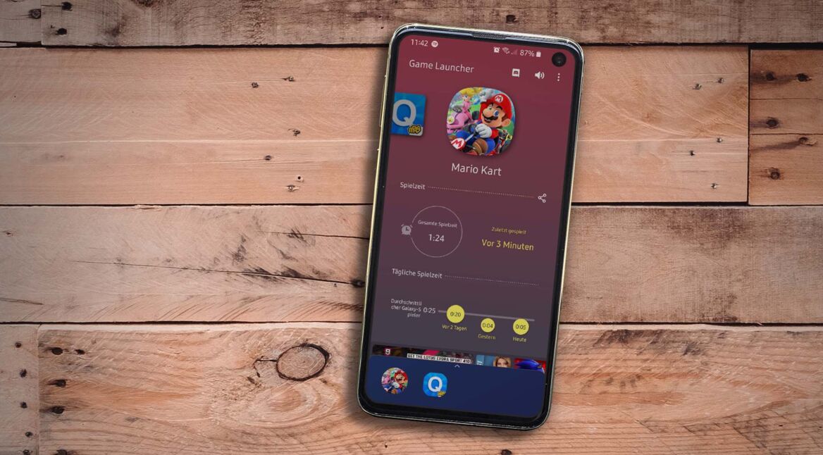 Samsung Game Launcher zum Verwalten mobiler Spiele.