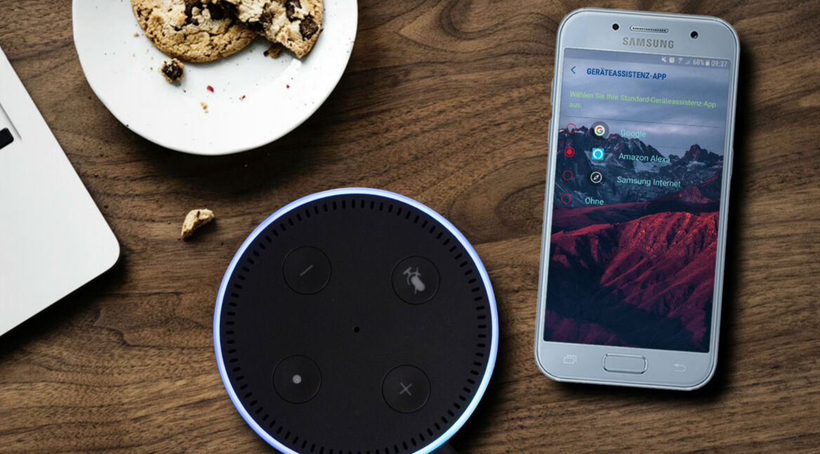Amazon Echo Dot und Samsung-Smartphone