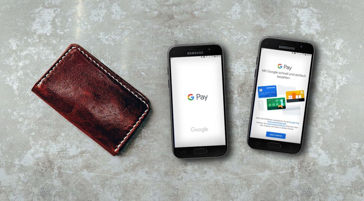 Google Pay-App auf einem Samsung-Smartphone.