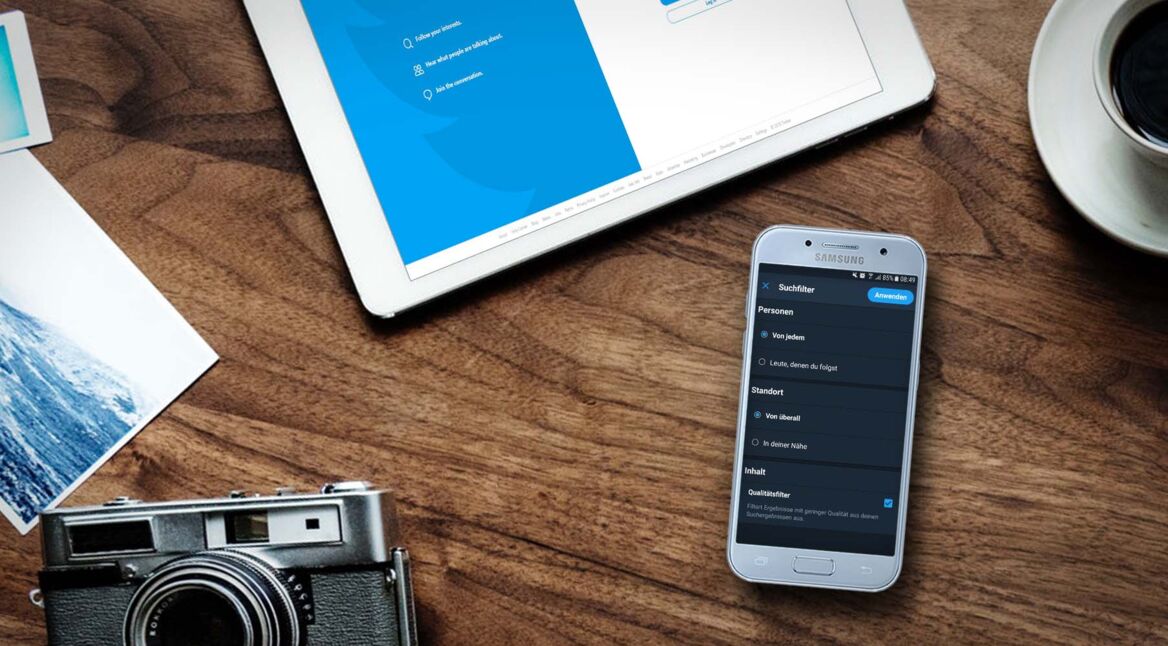 Screenshot der Twitter-App auf einem Samsung-Smartphone abgebildet.