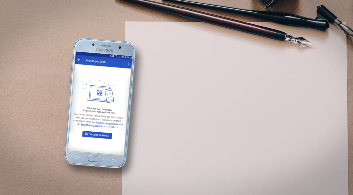 Android Messages-App auf einem Samsung-Smartphone.