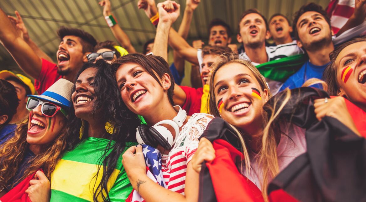 Fußball-Fans im Stadion