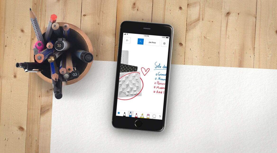 Microsoft Whiteboard auf Smartphone