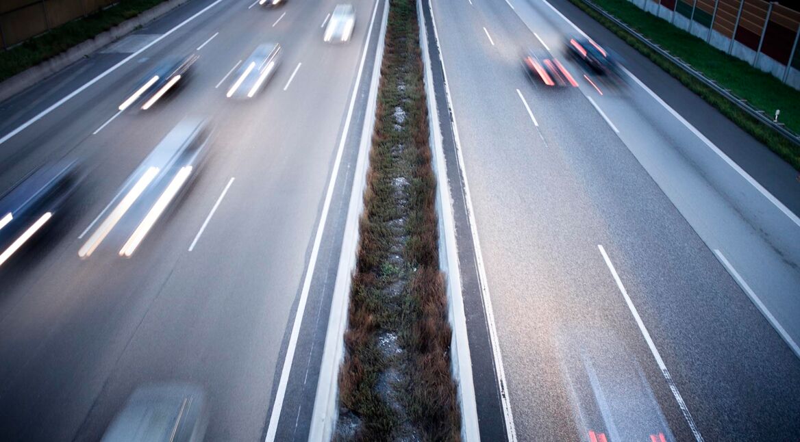 German autobahn - view from a bridge