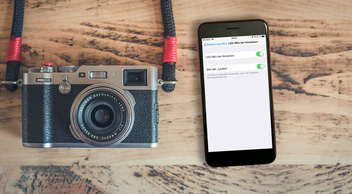 Den LED-Blitz in den Einstellungen des iPhones verwalten.