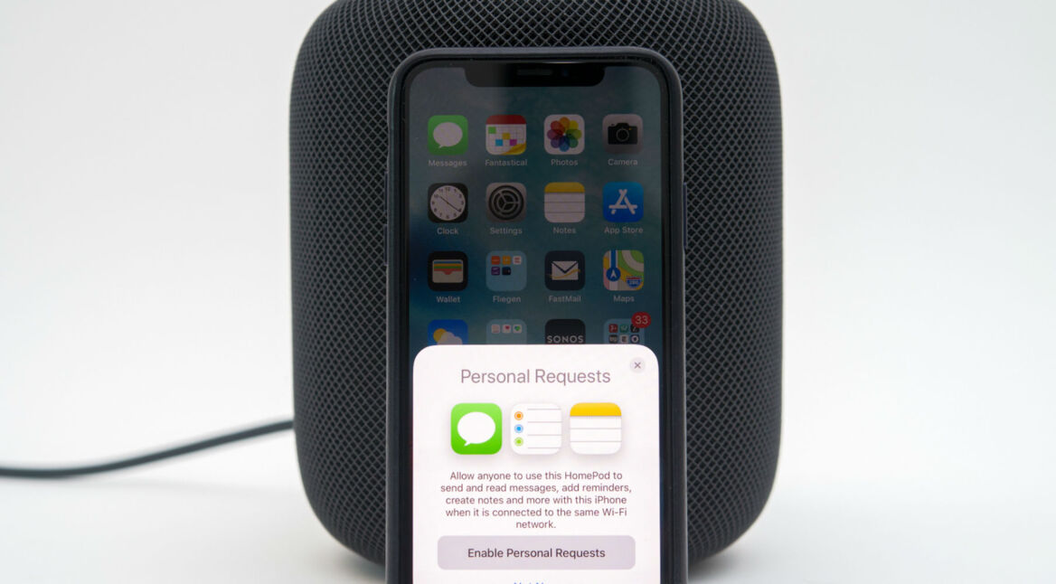 Die Option für persönliche Anfragen aktivieren, um mit dem HomePod auf den Kalender zuzugreifen.