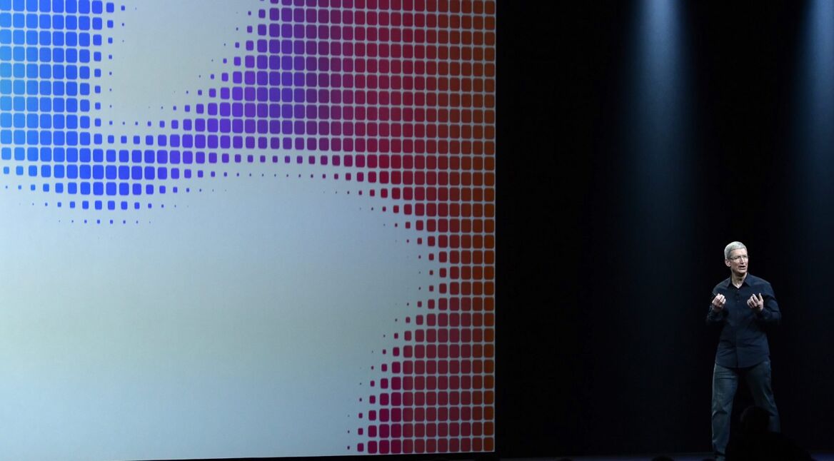 Tim Cook hält eine Apple Keynote