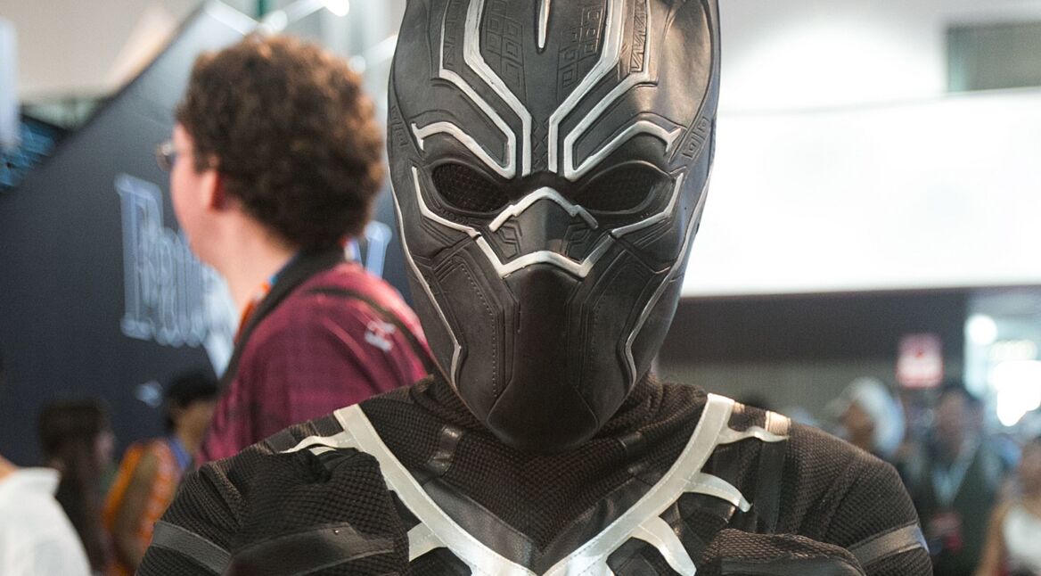 Black Panther-Cosplay auf einer Convention