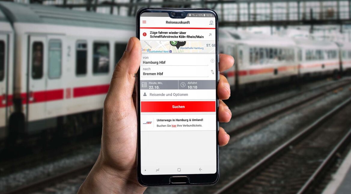 Dein Ticket mit der Deutschen Bahn via Smartphone buchen.