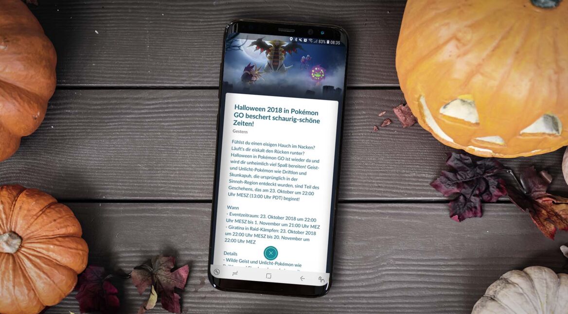 Das AR-Spiel Pokémon Go kündigt Halloween-Event an.
