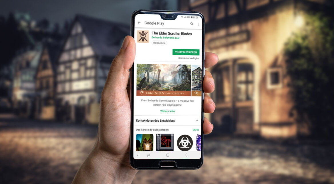 The Elder Scrolls: Blades im Google Play Store vorbestellbar.