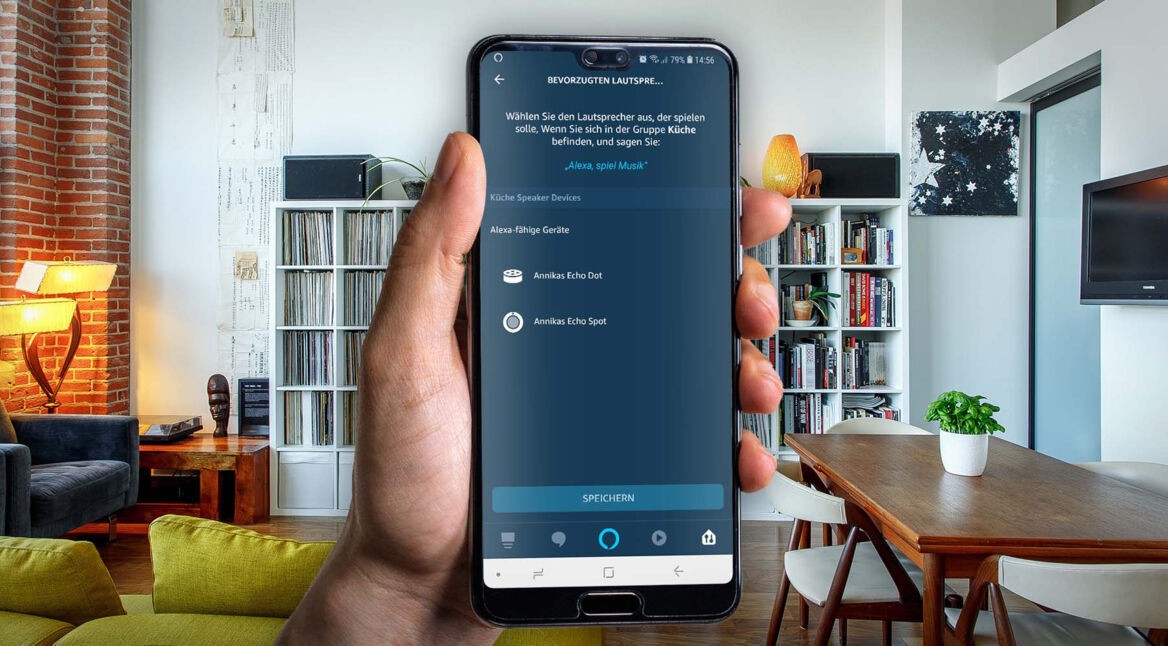 Bevorzugten Lautsprecher in der Amazon-Alexa-App einrichten.