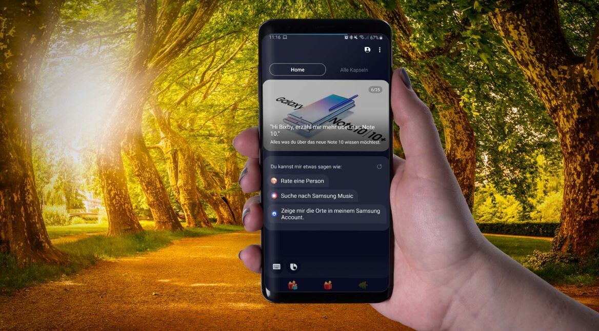 Bixby Home am Samsung Galaxy S9+ einsehen.