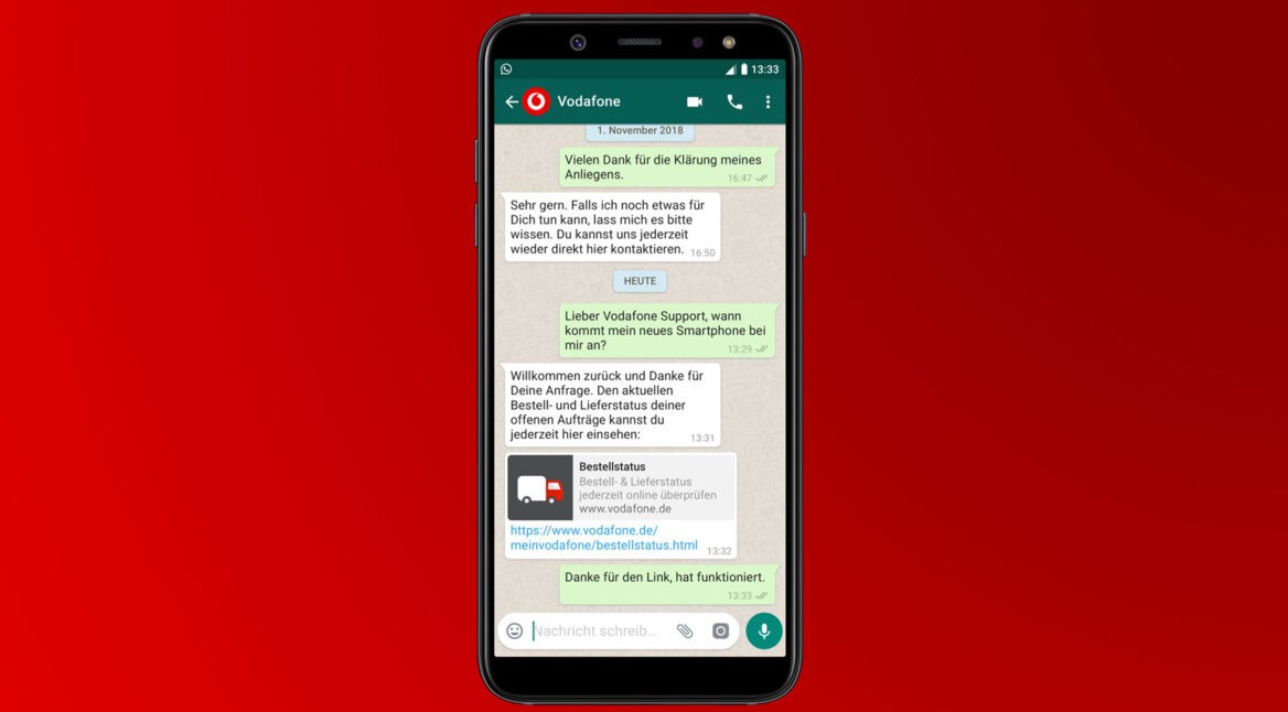 WhatApp-Kundenservice: Ab sofort erreichst Du den Kundenservice von Vodafone auch per WhatsApp