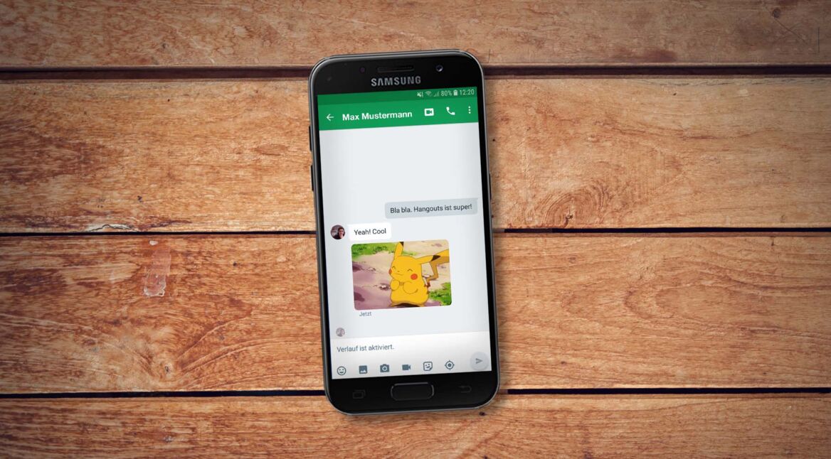Smartphone mit Google Hangouts
