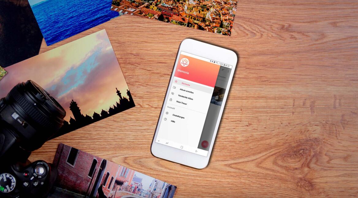 Die Galerie-App Memoria auf einem Smartphone.