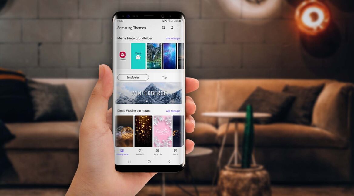 Die Samsung-Themes-App auf einem Smartphone von Samsung.