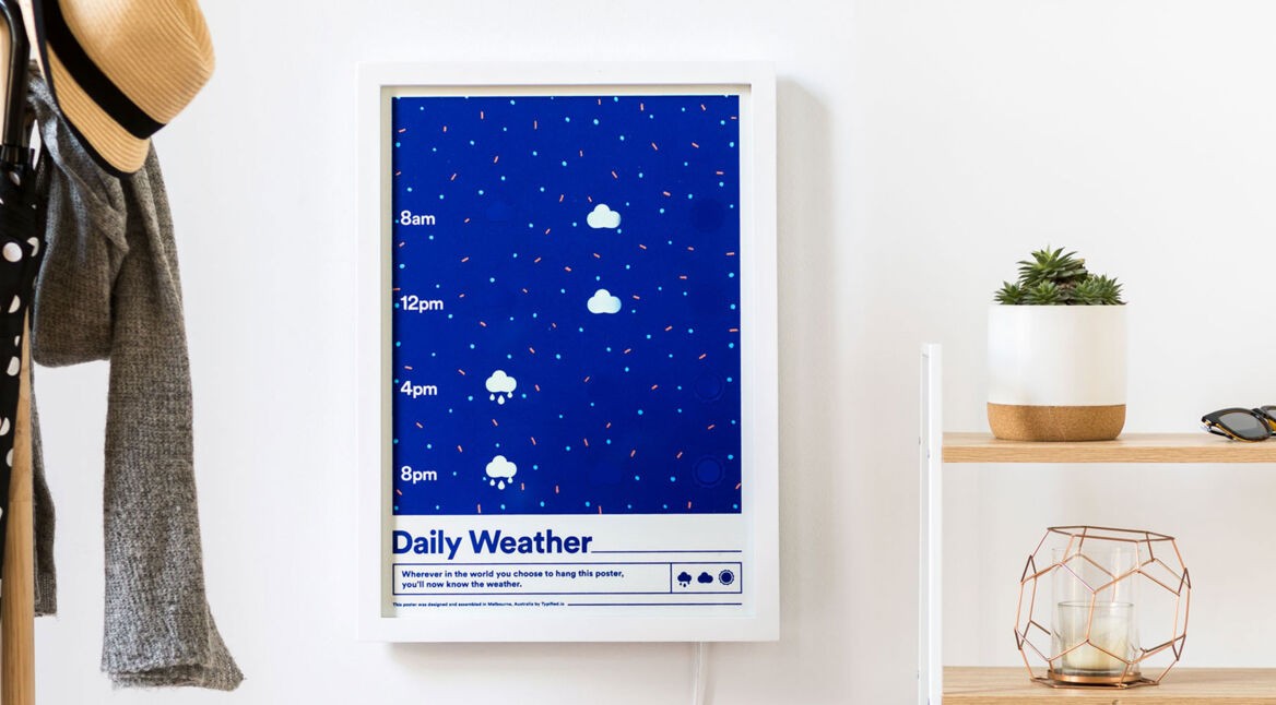 Dieses smarte Poster zeigt Dir das aktuelle Wetter