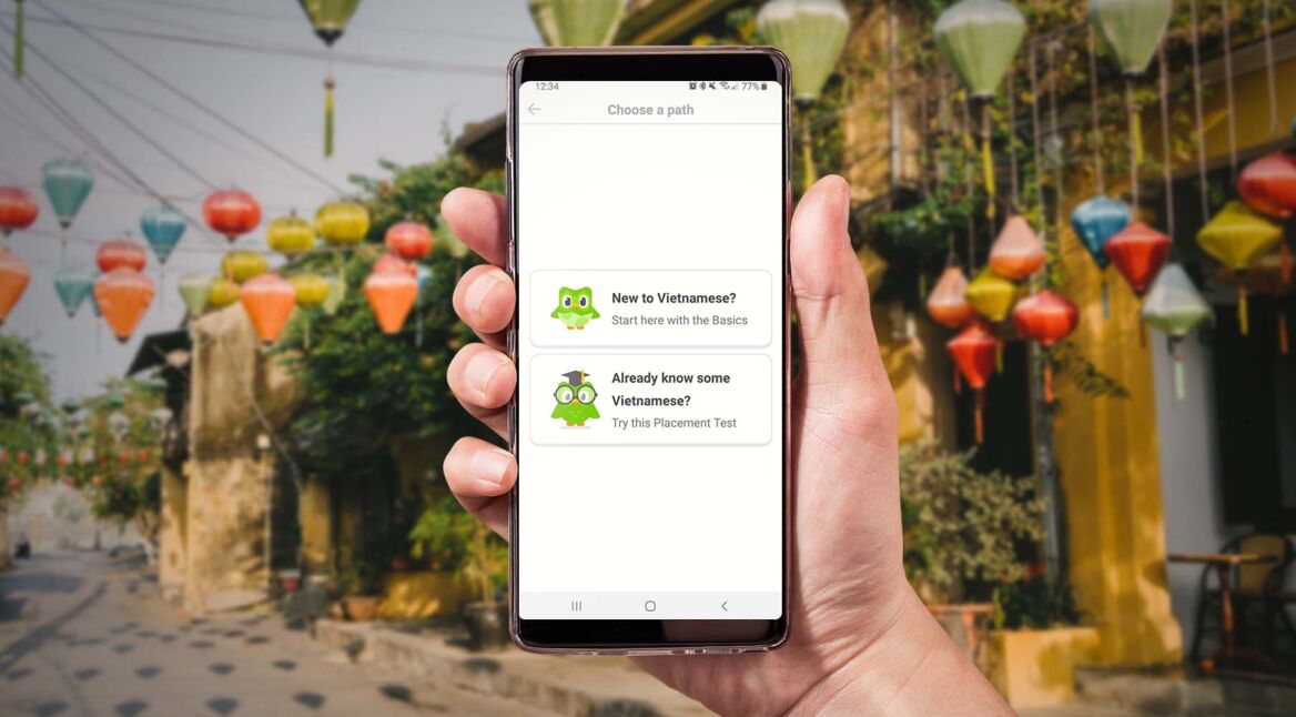 Vietnamesisch mit Duolingo am Smartphone lernen.