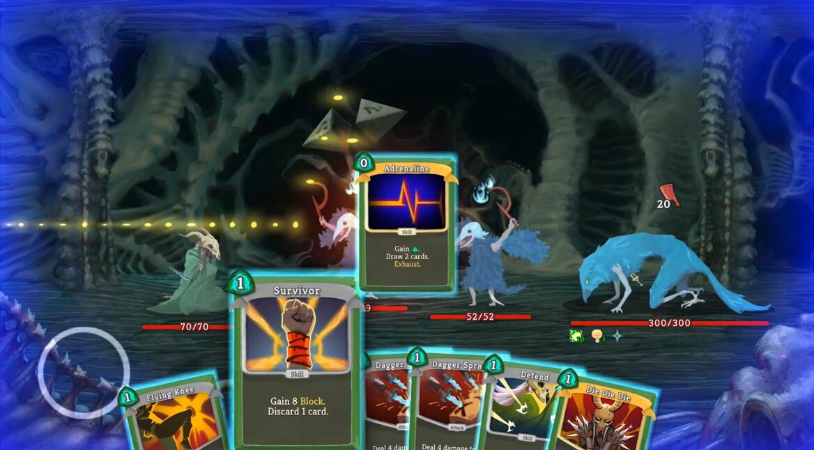 Ein Kampf mit einem Deck im Endgame von Slay the Spire