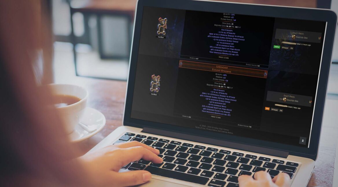 Frau such nach Loreweave für Path of Exile