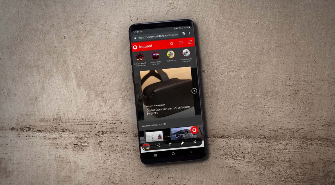Am Samsung Galaxy S9+ wurde ein Screenshot gemacht.