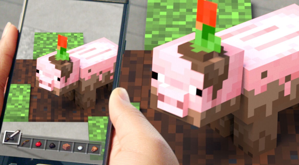 Minecraft-earth-muddy-pig-still-matted-ar-spiel