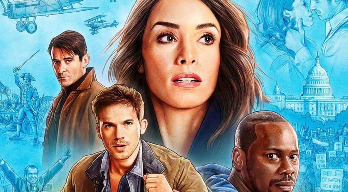 Abigail Spencer, Malcolm Barrett und Matt Lanter in Timeless