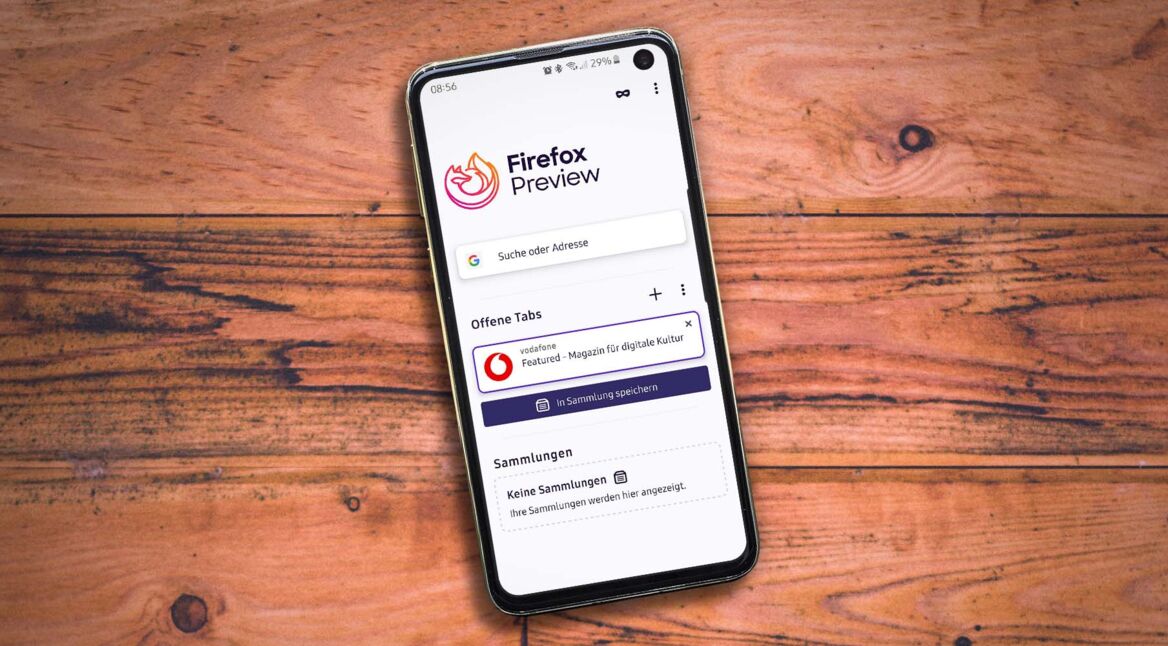Smartphone mit Firefox