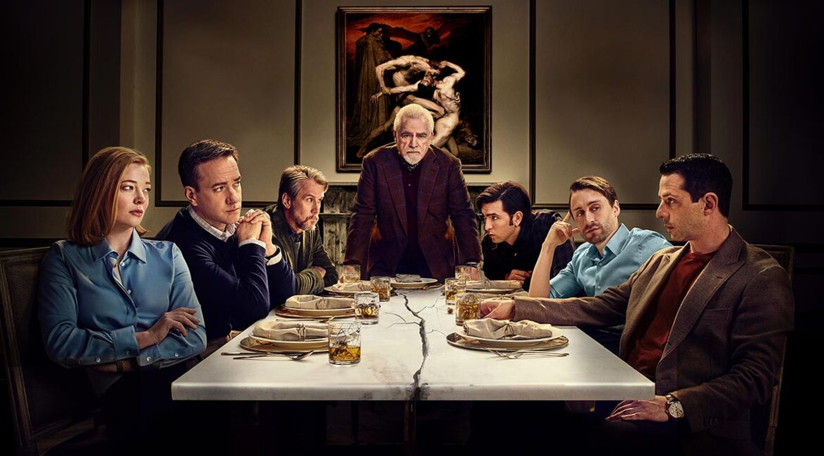 Brian Cox und der Rest des Cast von Succession Staffel 2
