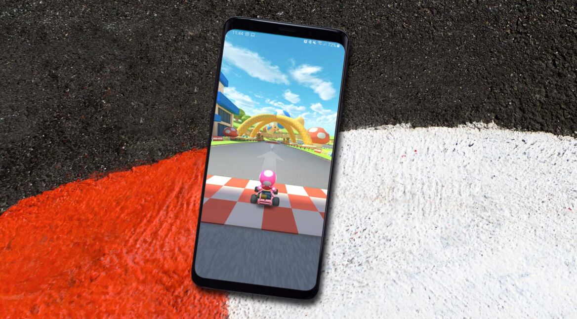 Das Mobile Game Mario Kart Tour am Samsung Galaxy S9+ spielen.