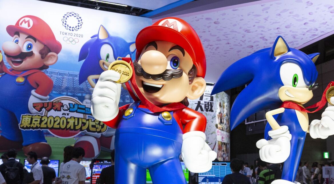 Werbung für das Nintendo-Switch-Spiel Mario & Sonic bei den Olympischen Spielen: Tokyo 2020.
