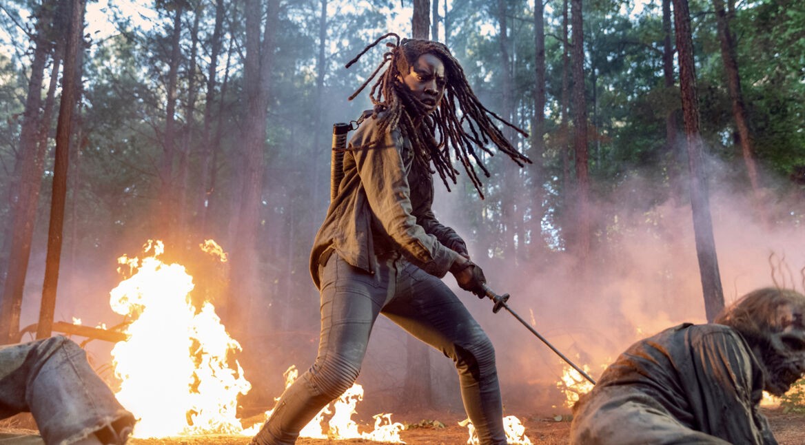 Michonne kämpft in "The Walking Dead" gegen Zombies
