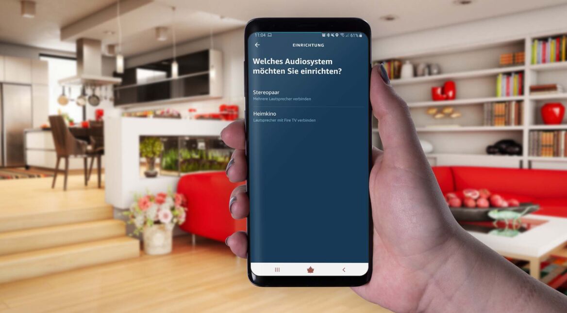 Am Samsung Galaxy S9+ in der Alexa-App ein Heimkinosystem einrichten.