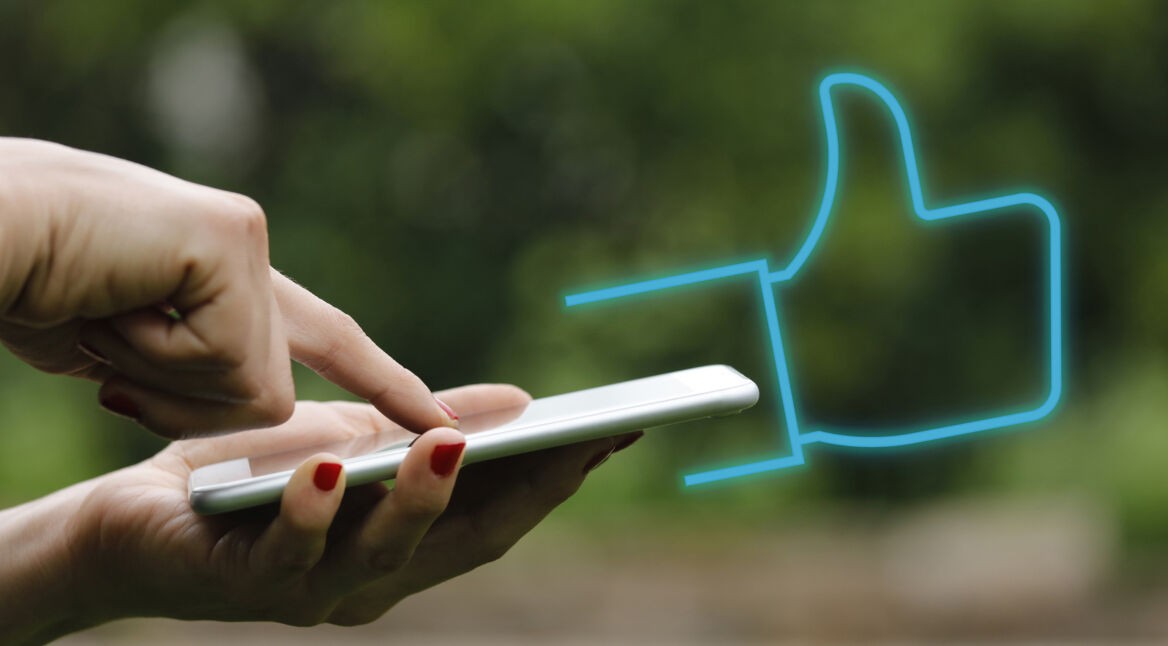 Smartphone und Like Icon