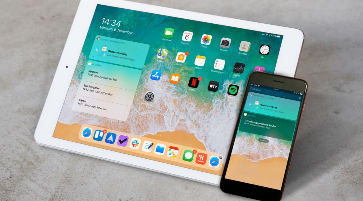 Widgets auf dem iPhone- und iPad-Startbildschirm.