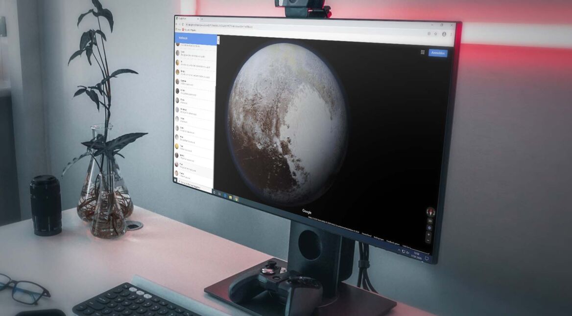 Screenshot vom Hyperspeed-Feature von Google Maps auf einem Monitor