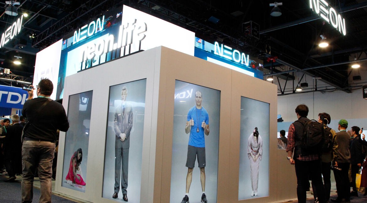 Ansicht des CES-Messestandes von Samsung