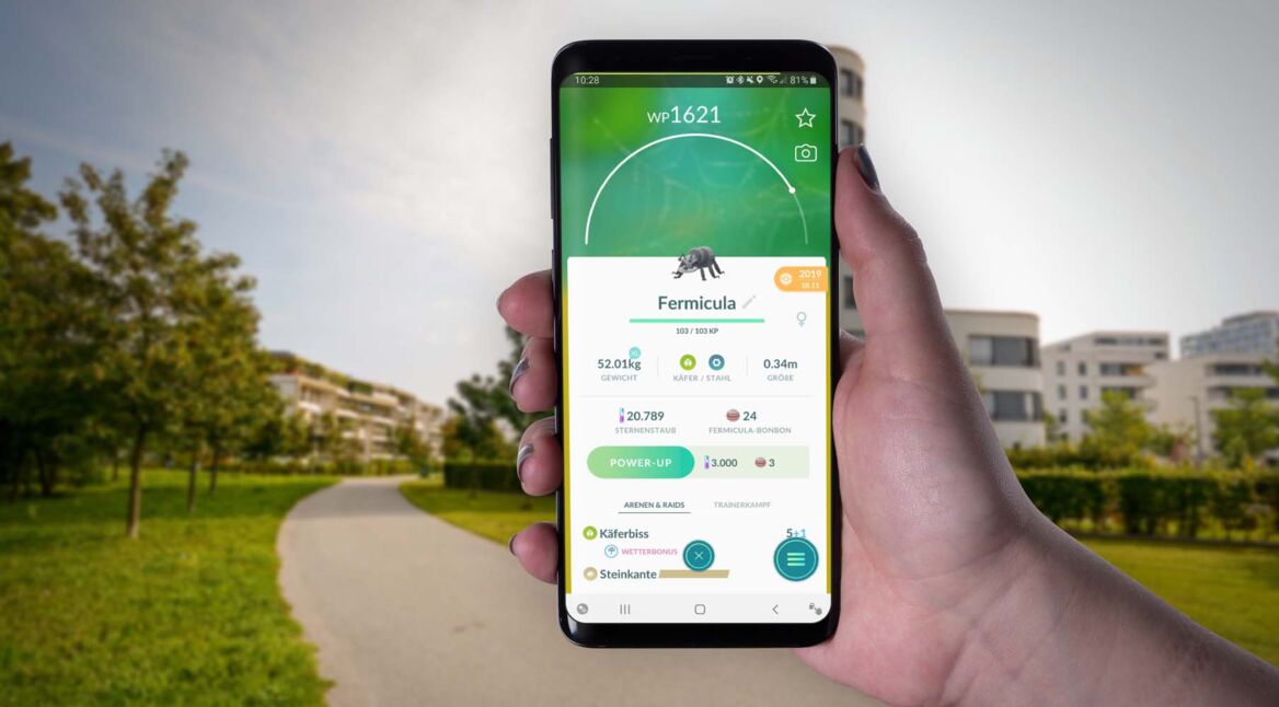 Das Pokémon Fermicula in Pokémon Go.