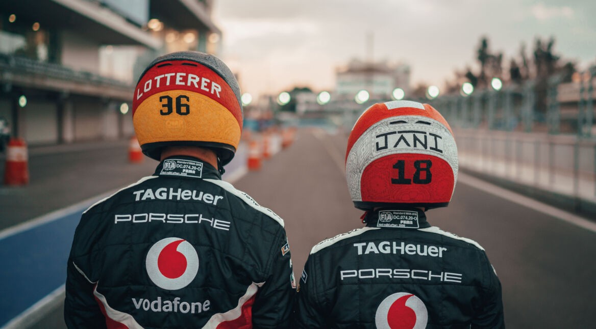 Die Formel-E-Piloten André Lotterer und Neel Jani beim Rennen in Marroko.