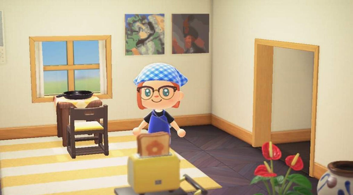 Kunst hängt in Animal Crossing: New Horizons an der Wand.
