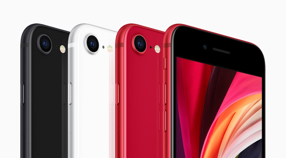 iPhone SE schwarz weiss rot