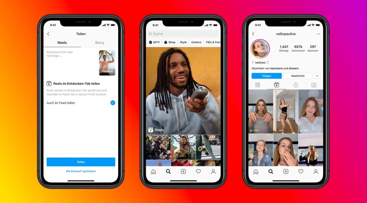 Die Instagram Reels in Screenshots erklärt