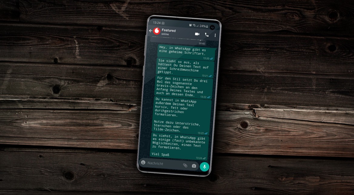 WhatsApp Schreibmaschinen Schriftart