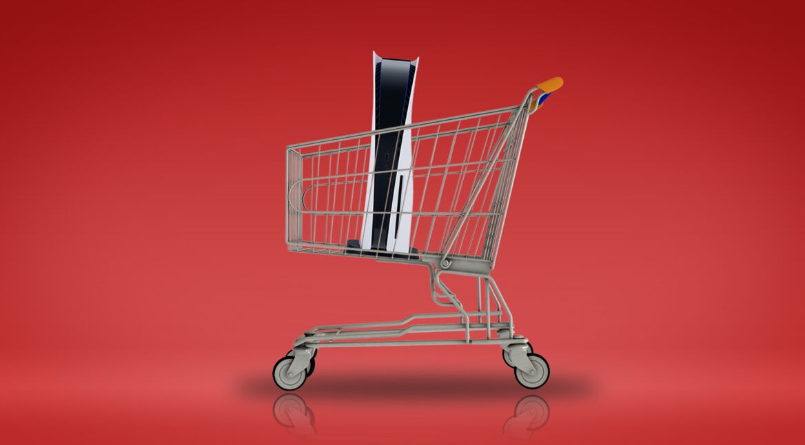 PS5 im Einkaufswagen