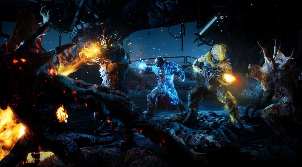 helden aus outriders liefern sich feuergefecht