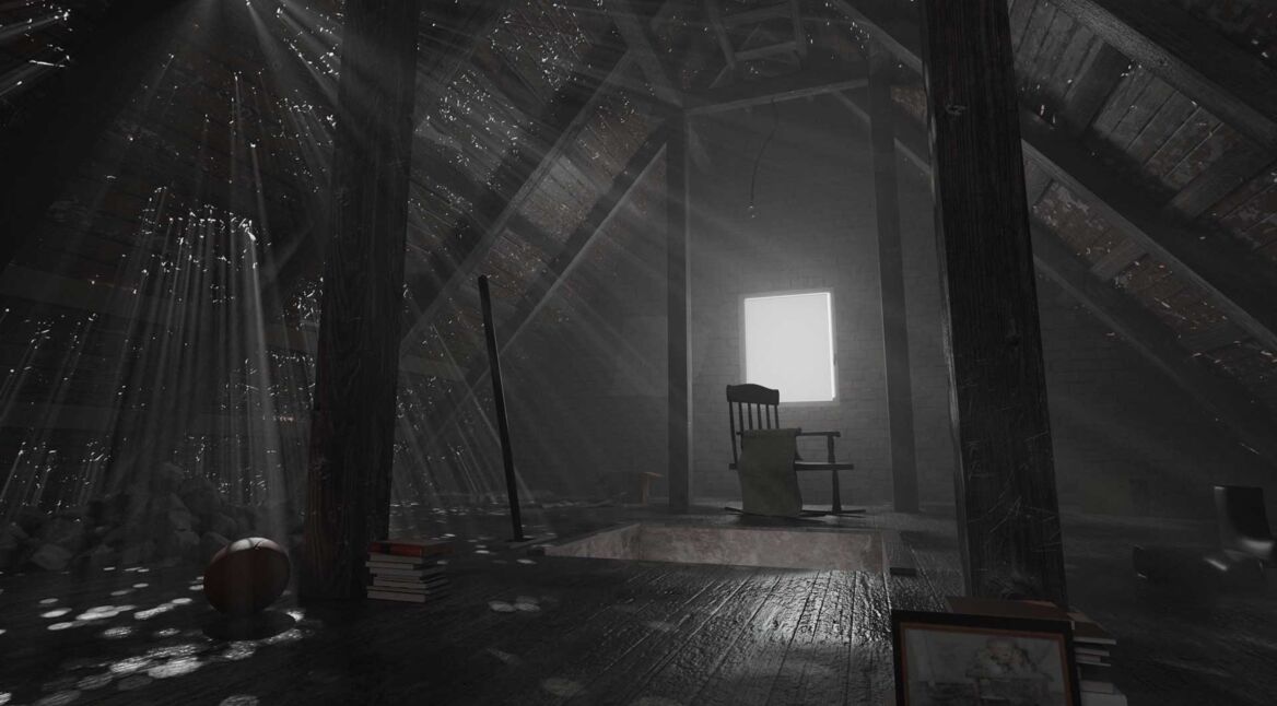 verlassener dachboden