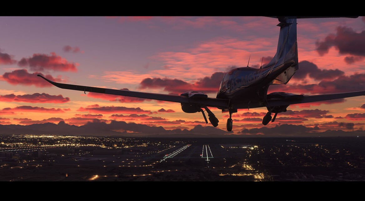 Screenshot von "Microsoft Flight Simulator".